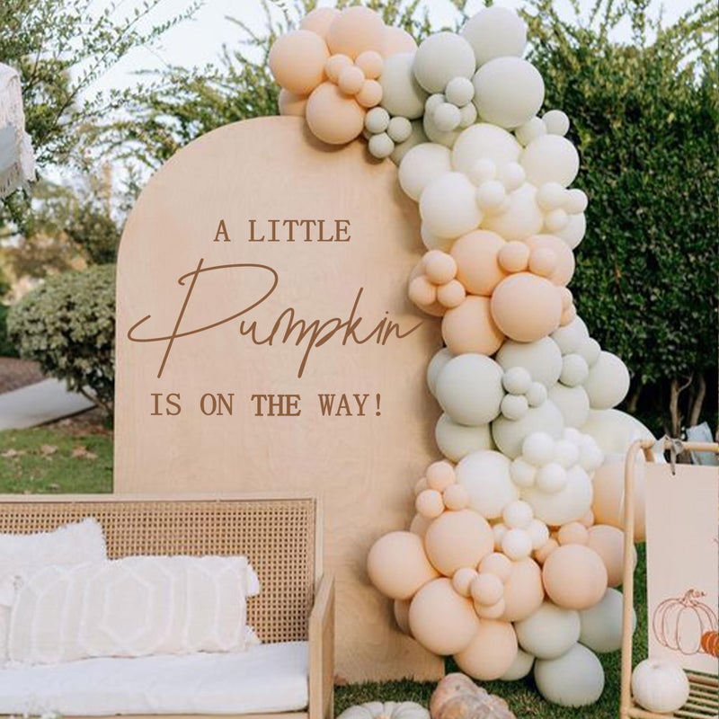 MUWEOL A Little Pumpkin is On The Way Decal  Halloween Party DecorationsBaby Shower DecorGender Reveal Partty Supplies