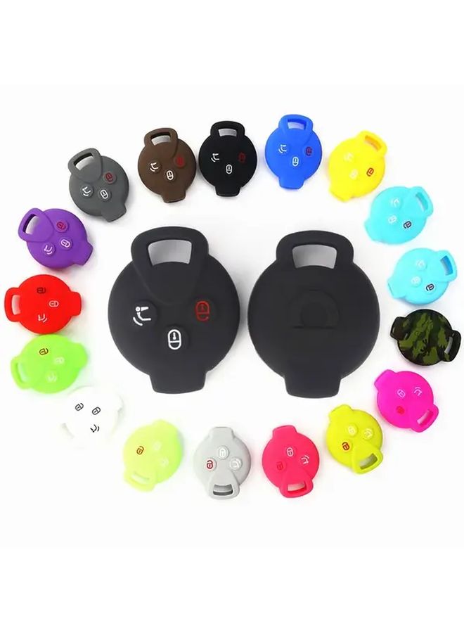 Purple Silicone Car Key Case Remote Cover For Smart 451 Roadster Crossblade Fortwo Forfour Keyless Entry Accessories - Image 1
