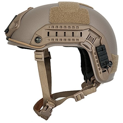 Lancer Tactical Medium - Large Industrial Durable ABS Plastic Constructed Maritime Helmet w/Adjustable 20mm Side Rail Adapter Padding Stickers NVG Shroud Bungee Retention Goggle Clip - Image 2