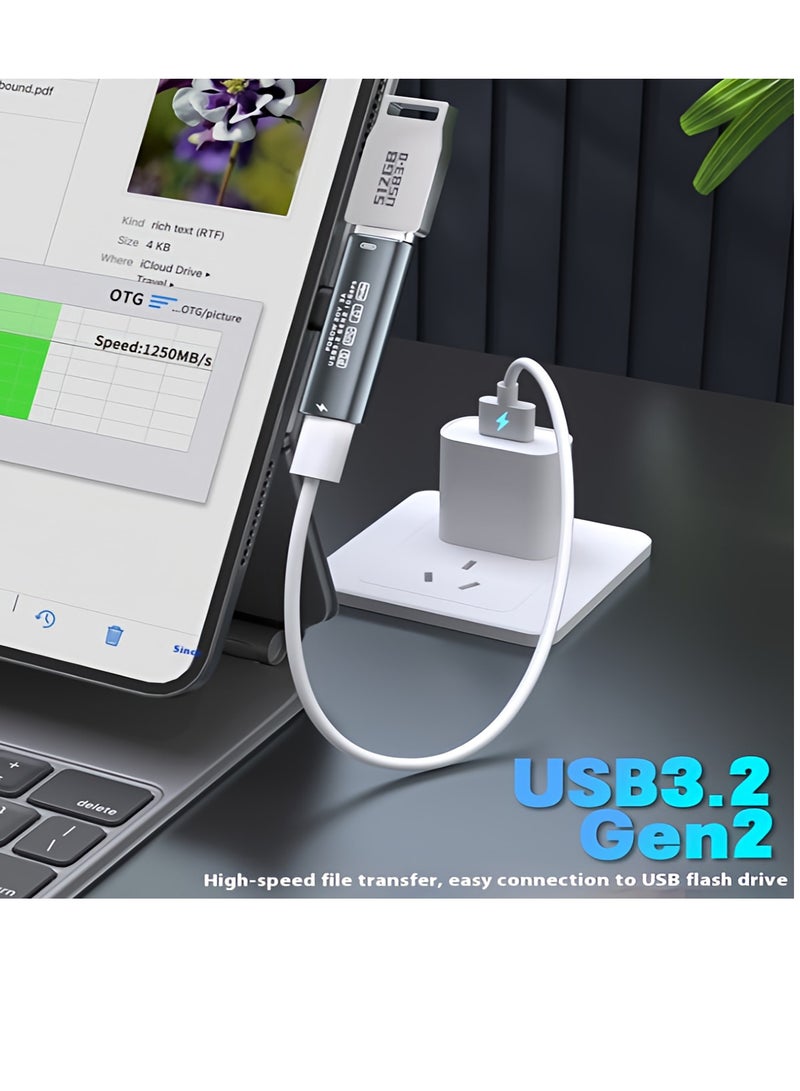USB C Splitter, Dual USB C Headphone/USB C Data and Charger Adapter, 3-in-1 Type C Audio Dongle USB C Data Adapter with PD 60W Charging, Compatible with iPhone 15/15 Pro Max, Galaxy S24/S23, Pixel 8/7