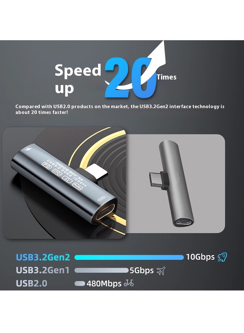 USB C Splitter, Dual USB C Headphone/USB C Data and Charger Adapter, 3-in-1 Type C Audio Dongle USB C Data Adapter with PD 60W Charging, Compatible with iPhone 15/15 Pro Max, Galaxy S24/S23, Pixel 8/7