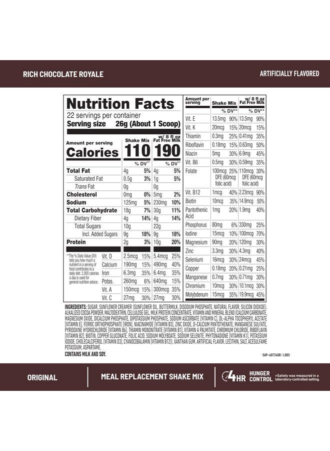SlimFast Meal Replacement Powder, Original Rich Chocolate Royale, 10g of Protein, 22 Servings (Packaging May Vary) - Image 3