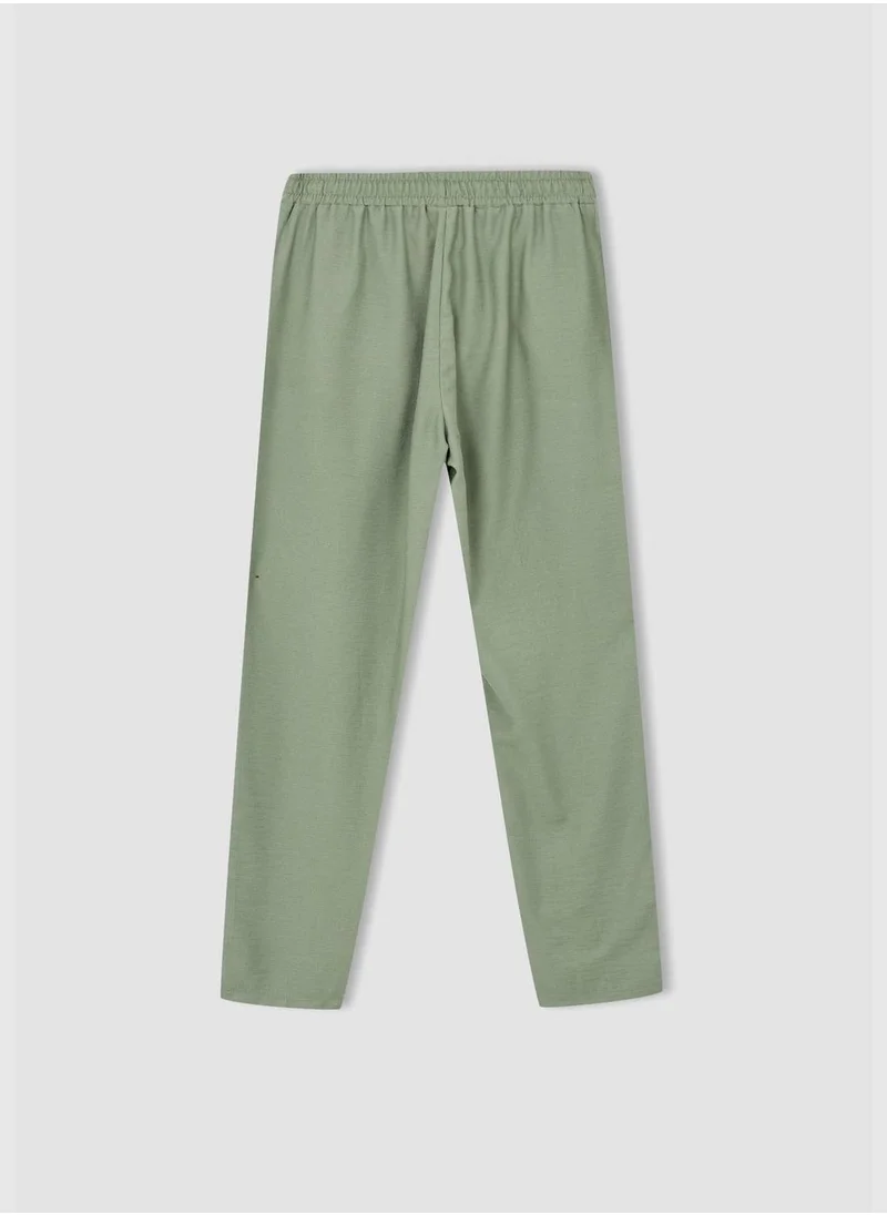 ديفاكتو Jogger Straight Leg Linen Look Trousers