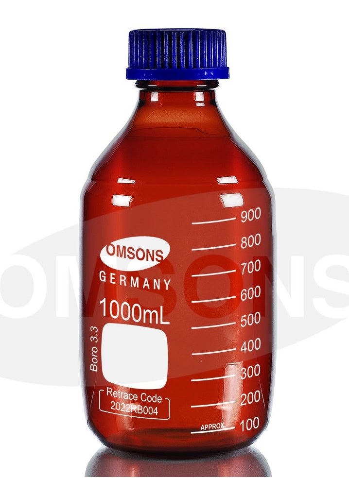 OMSONS Bottles, Reagent Clear Screw Cap, AMBER (pack of 10)  - Image 2