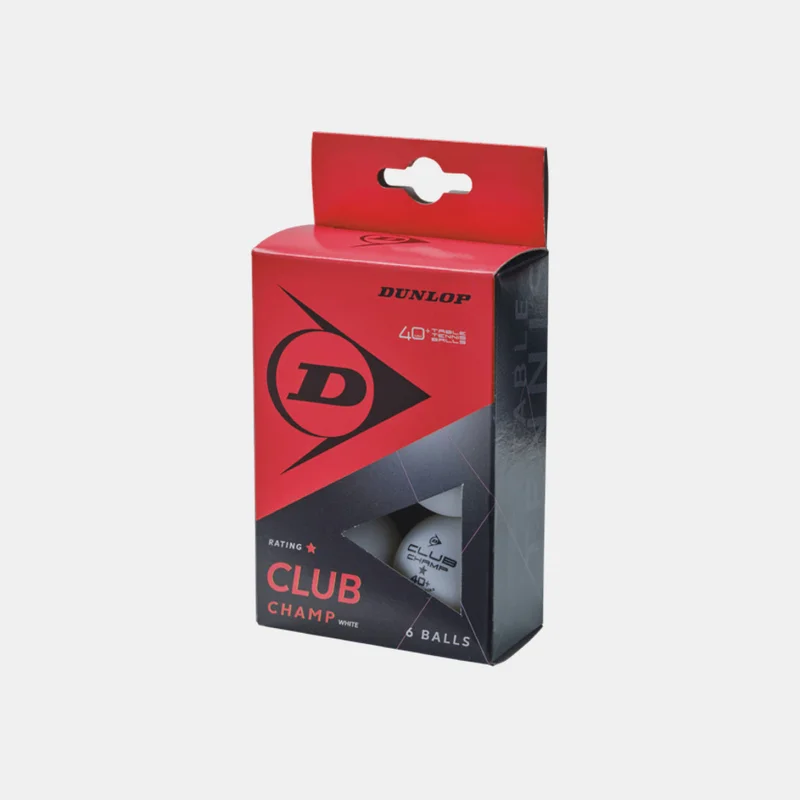 دنلوب 40+ Club Champ Table Tennis Balls (6 Pack)