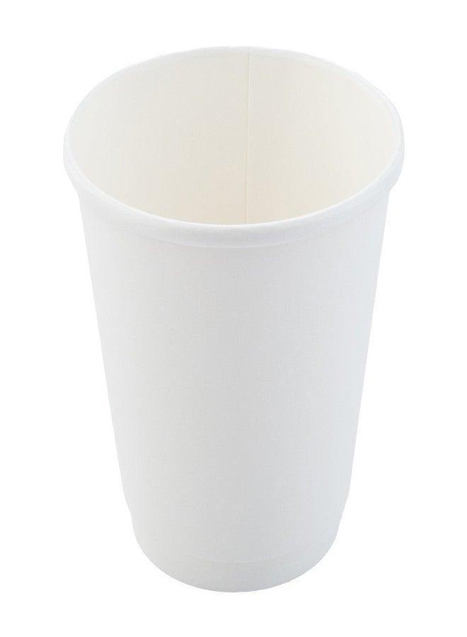 Restaurantware 8 Ounce Paper Coffee Cups 25 Double Wall Disposable Paper Cups - Leakproof Recyclable White Paper Hot Cups Insulated Matching Lids Sold Separately - Image 1