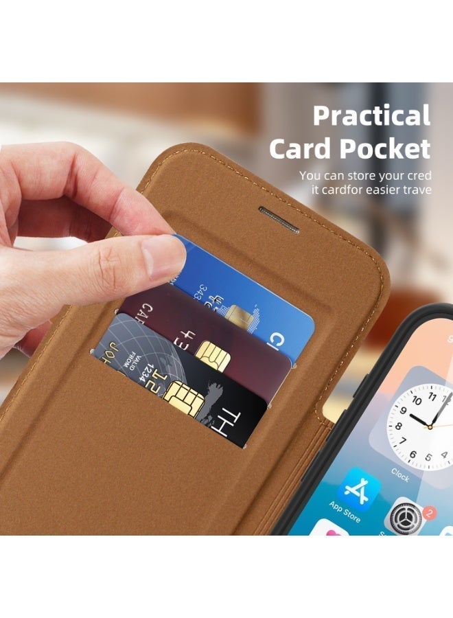 Magnetic Flip Leather Wallet Case for iPhone 17 Pro Max / 17 Pro with RFID Blocking Card Slot, Full Coverage Shockproof Cover - Image 5