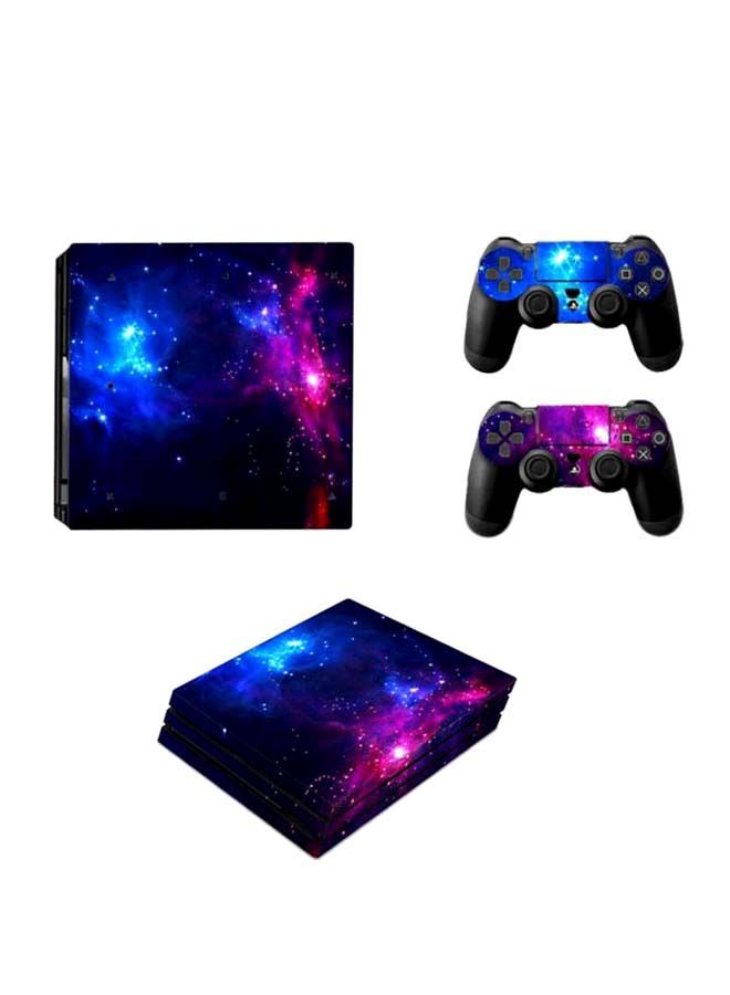 NIBEMINENT 3-Piece Galaxy Themed Stickers For PlayStation 4 Pro - Image 1