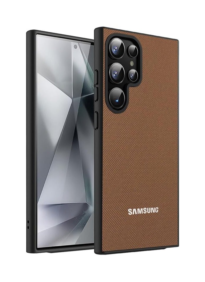 Generic - Compatible with Samsung Galaxy S25 Ultra Case Dual Layer Heavy Duty Cell Phone Protective Cover Shockproof Rugged with Non-Slip Textured - Brown - Image 1