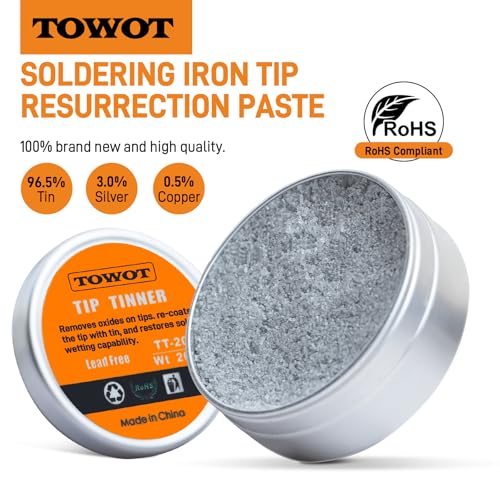 TOWOT Tip Tinner For Electronics Soldering, Iron Tip and Re-Tinning Solution, Removes Oxidation, 20g - Image 3