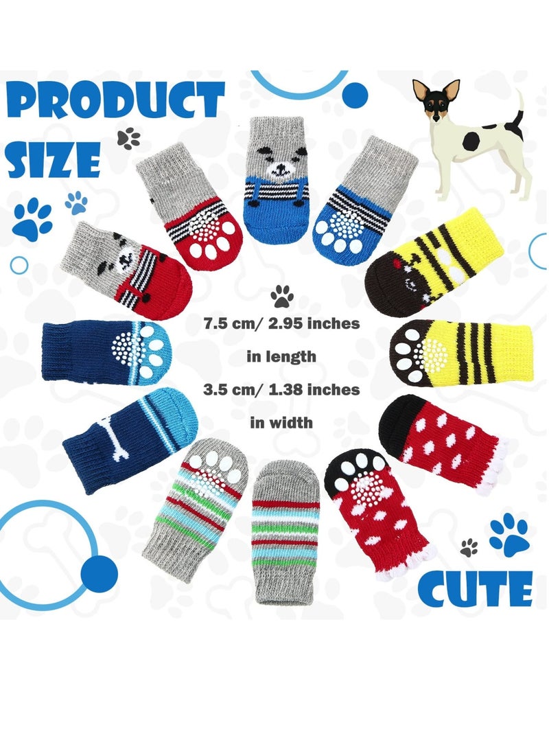 Luckam 24 Pieces Dog Socks for Small Medium Dogs Non Slip Skid Pet Puppy Doggie Grip Socks - Image 2
