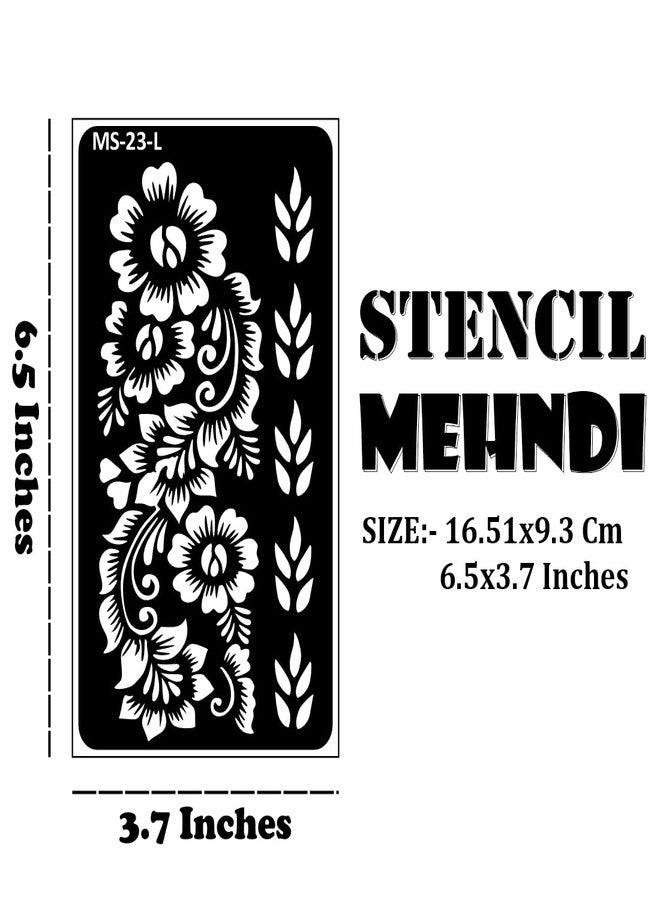 Komstec Beautiful Flower Hand Mehndi Stencil Sticker for Party Easy-to-Use Henna Mehndi Stencil Sticker for Girl and Women - Image 3