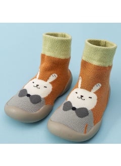 Generic Winter Fleece Baby Sock Shoes Soft Sole Knit Cute Toddler Pre-Walkers Orange rabbit 