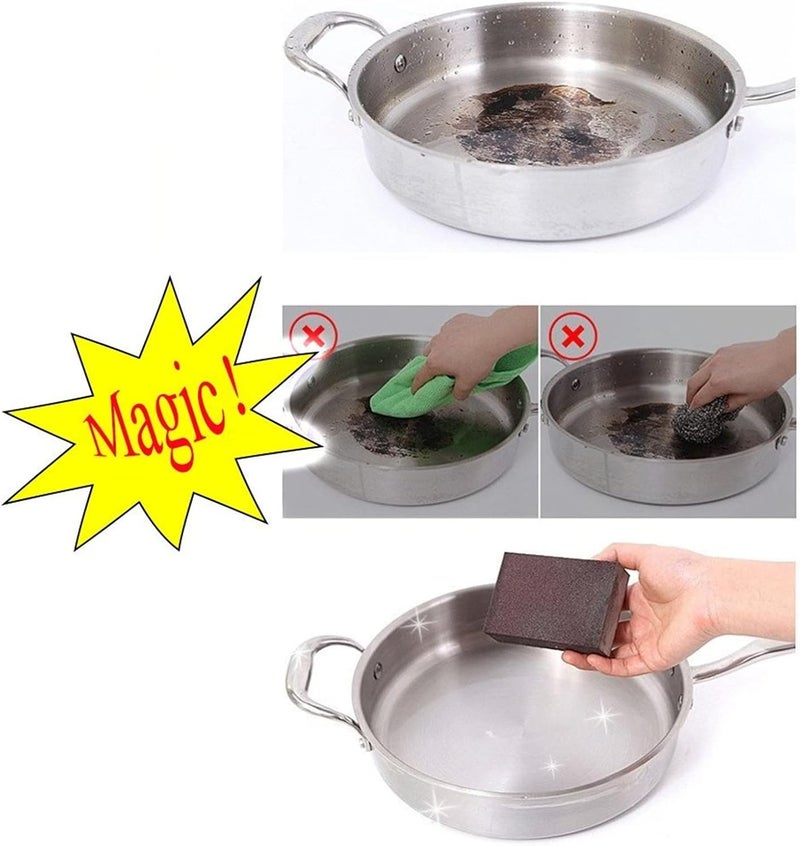 woobles Nano Carborundum Sponge, Emery Sponges Pot Clean for Quickly Cleans Dirt-Resistant and Wear-Resistant Rust Eraser Grit Scouring Pads Pot, Sponge Brush Eraser Scrub Kitchen Cleaning Tools (1PC) 1pc - Image 3