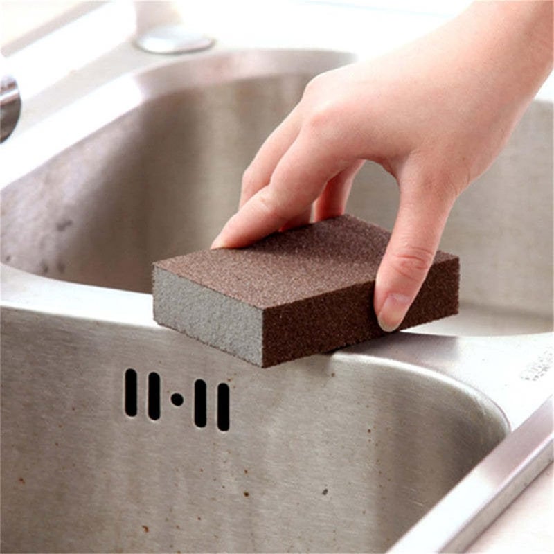 woobles Nano Carborundum Sponge, Emery Sponges Pot Clean for Quickly Cleans Dirt-Resistant and Wear-Resistant Rust Eraser Grit Scouring Pads Pot, Sponge Brush Eraser Scrub Kitchen Cleaning Tools (1PC) 1pc - Image 5