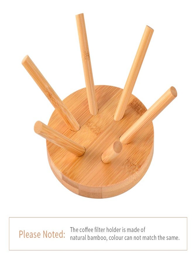 كافيهماسي حامل فلاتر القهوة على شكل سلة - موزع فلاتر قهوة من الخيزران من CAFEMASY لتزيين طاولة ركن القهوة في المطبخ المنزلي - Image 2