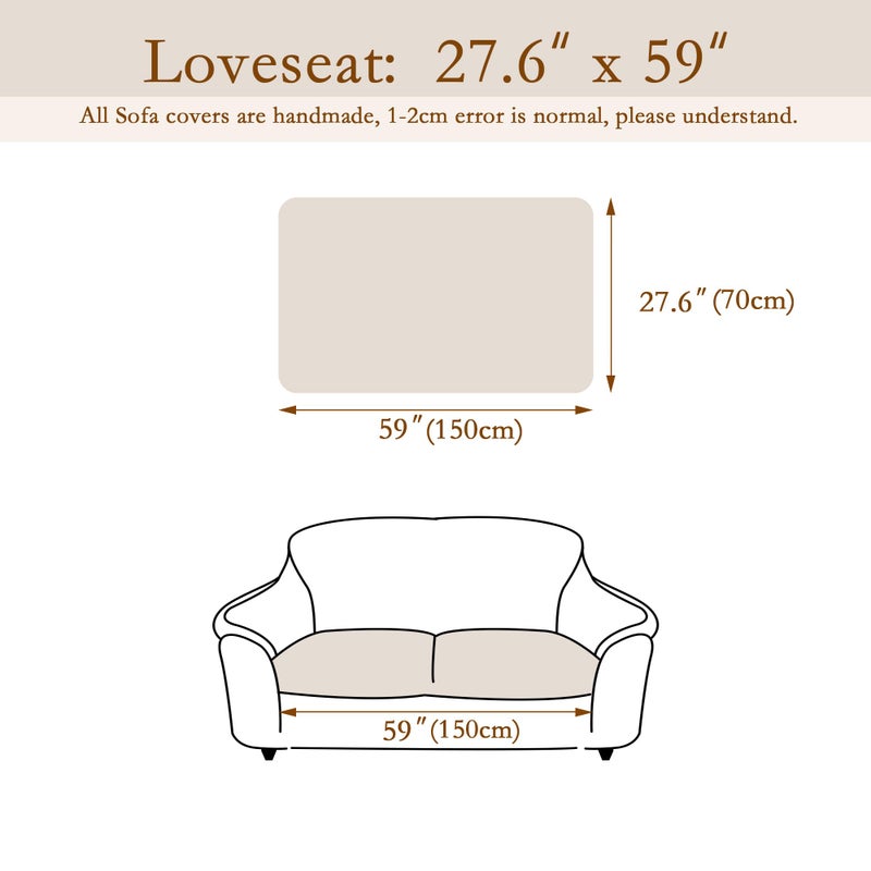 MEETSKY Couch Cover for Dog Washable, Sofa Covers for 2 Cushion Couch Non-Slip Loveseat Sofa Protector Pet Friendly Dog Mats for Couches Soft Furniture Covers, 27.6" x 59", Chocolate - Image 2