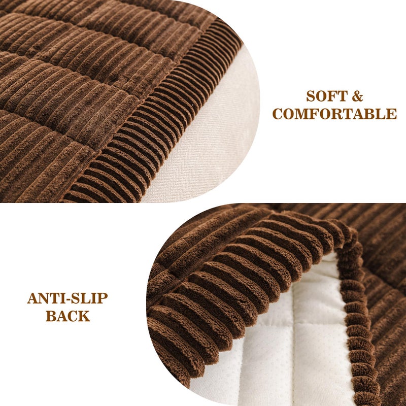 MEETSKY Couch Cover for Dog Washable, Sofa Covers for 2 Cushion Couch Non-Slip Loveseat Sofa Protector Pet Friendly Dog Mats for Couches Soft Furniture Covers, 27.6" x 59", Chocolate - Image 3
