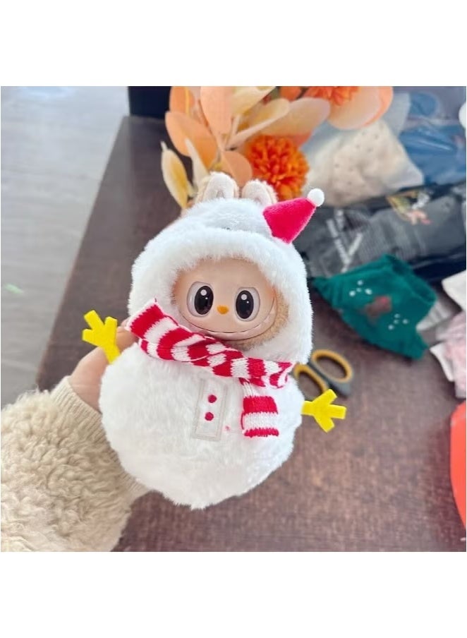 Labubu Clothes One-piece Zipper Clothes Labubu Keychain Accessories Cute Doll Clothes Fashion One-piece Suit 15 17cm Rabubu First, Second, Third Generation Universal (no dolls)