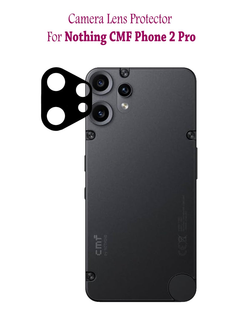 Nothing CMF Phone 2 Pro Camera Lens Protector, Scratch-Resistant HD Clarity Ultra-Thin 9H Tempered Glass shield Lens Cover - Black - Image 1
