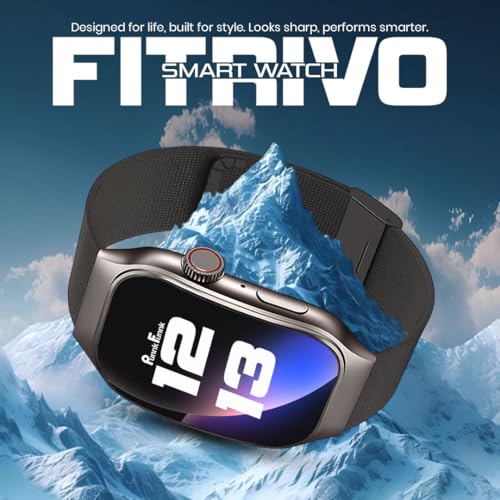PunnkFunnk Newly Launched Fitrivo SmartWatch 2.01" Curved AMOLED Display, 100+ Watch Faces, Crown Control, 100+ Sports Modes, Bluetooth Calling, IP67 for Men & Women (Millanese Black) - Image 4