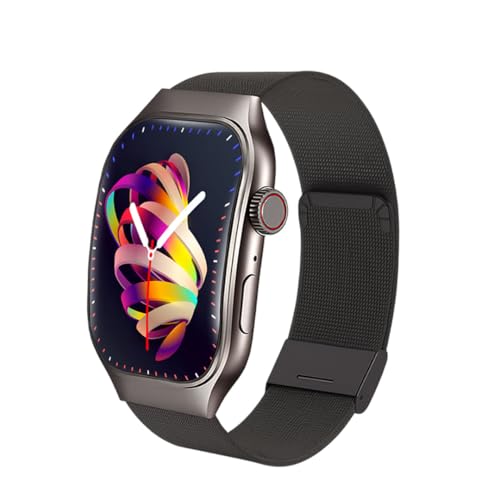PunnkFunnk Newly Launched Fitrivo SmartWatch 2.01" Curved AMOLED Display, 100+ Watch Faces, Crown Control, 100+ Sports Modes, Bluetooth Calling, IP67 for Men & Women (Millanese Black) - Image 1