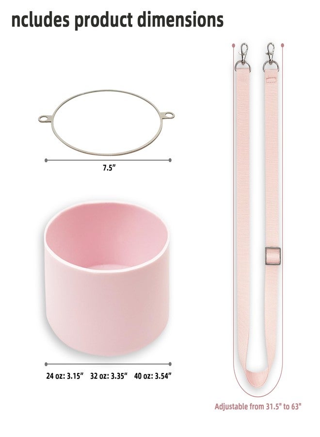 SITKOL Silicone Boot Set for Cute Owala Water Bottle 32 oz - Includes Non-Slip Sleeve, Shoulder Strap, Perfect Owala Accessories, Fits Owala Tumbler, Owala Free Sip, Pink owala, owala Coffee (Pink) - Image 5