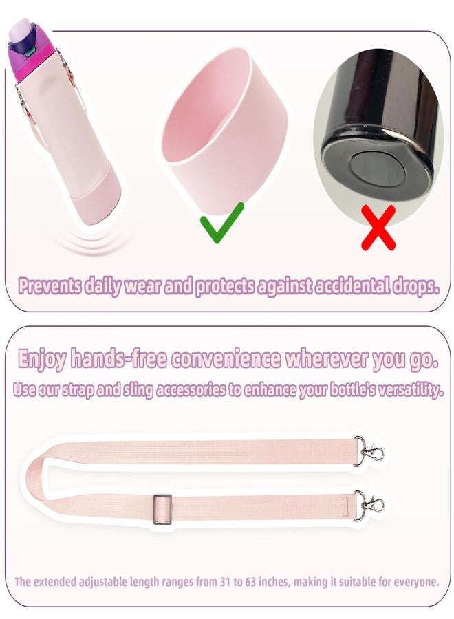 SITKOL Silicone Boot Set for Cute Owala Water Bottle 32 oz - Includes Non-Slip Sleeve, Shoulder Strap, Perfect Owala Accessories, Fits Owala Tumbler, Owala Free Sip, Pink owala, owala Coffee (Pink) - Image 3