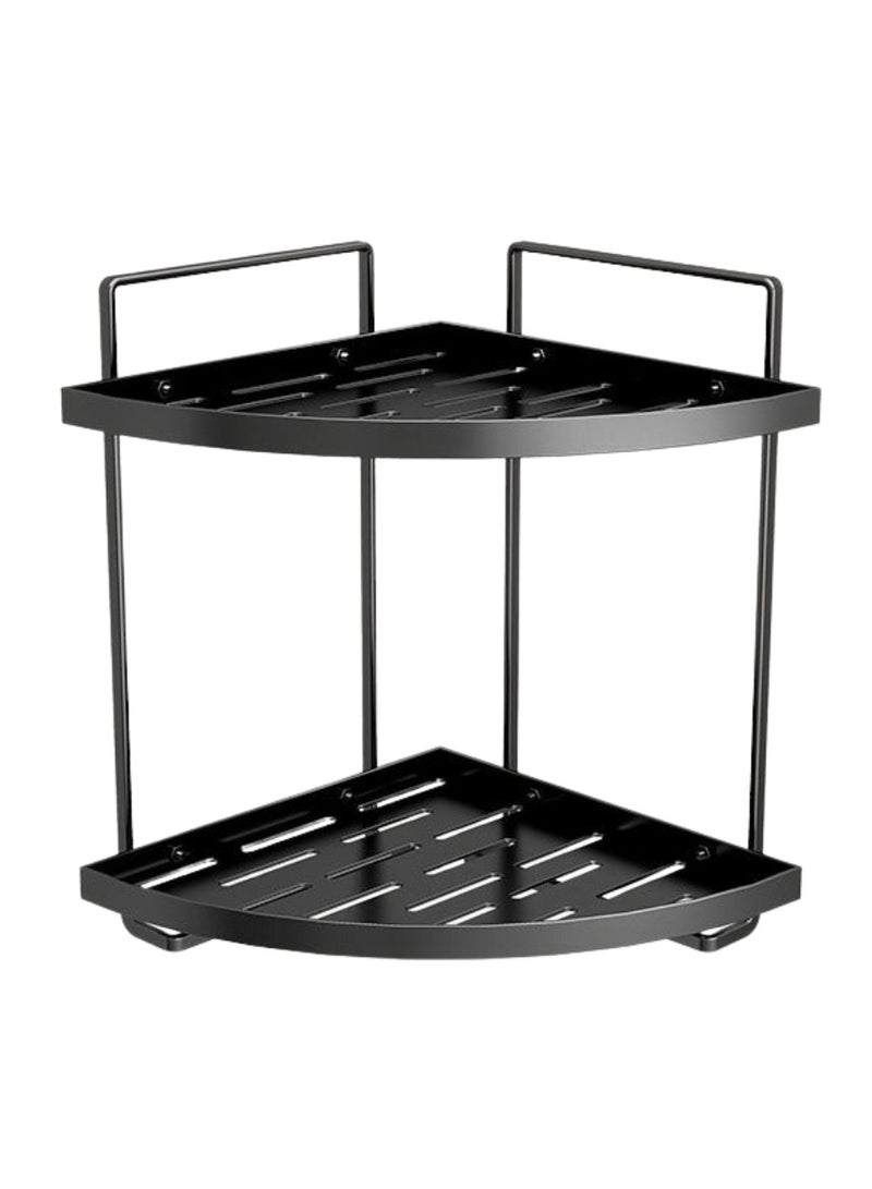 Talala Bathroom Counter Organizer, 2 Tier Corner Countertop Storage Shelf Bathroom Sink Organizer, Shower Caddy, Corner Shelves, Triangle Bathroom Organization for Skincare Black - Image 1