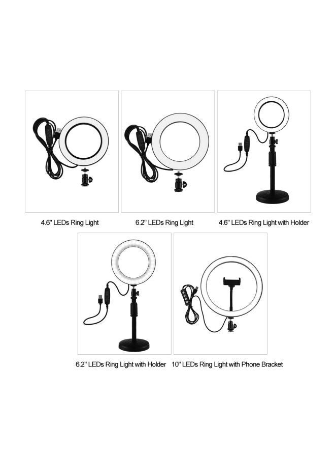 NIBEMINENT Tri-Colour Photography LED Ring Light White/Black  - Image 4