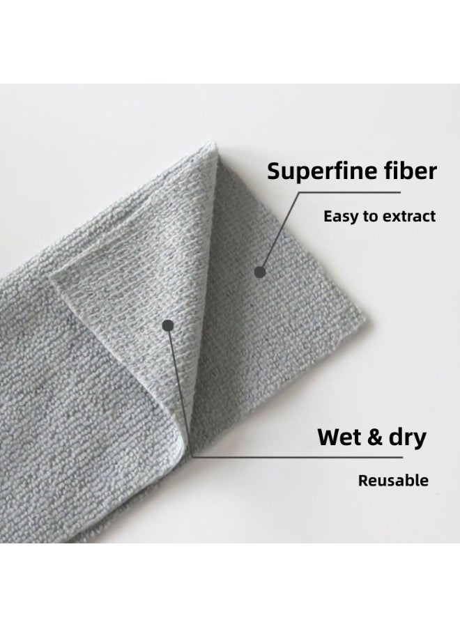 نوفولان مناديل تنظيف قابلة لإعادة الاستخدام، قطعة قماش ماصة من الألياف الدقيقة، مناشف مطبخ، وسادة تنظيف للاستخدام مرة واحدة، قطعة قماش كسول، قماش تنظيف من الألياف الدقيقة فائقة الامتصاص، 3 ألوان، عبوة من 20 قطعة (رمادي) - Image 4