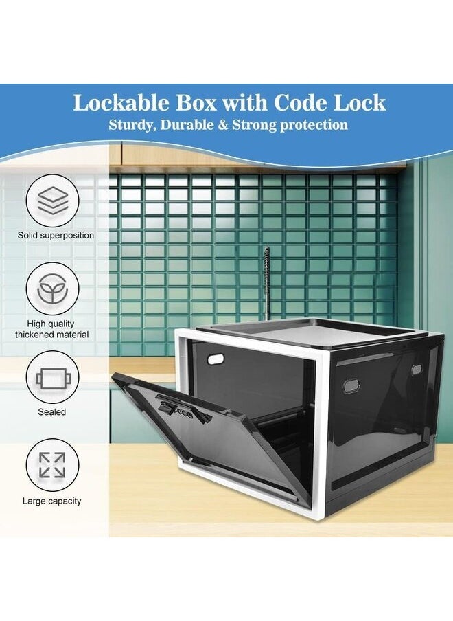 Generic - Lockable Boxes Box Lockable Combination Lock Box Lockable Box Plastic Box Lockable Large Code Lock Box for Medicine Food Mobile Phone 30.3 x 23.6 x 19.3 cm - Image 1