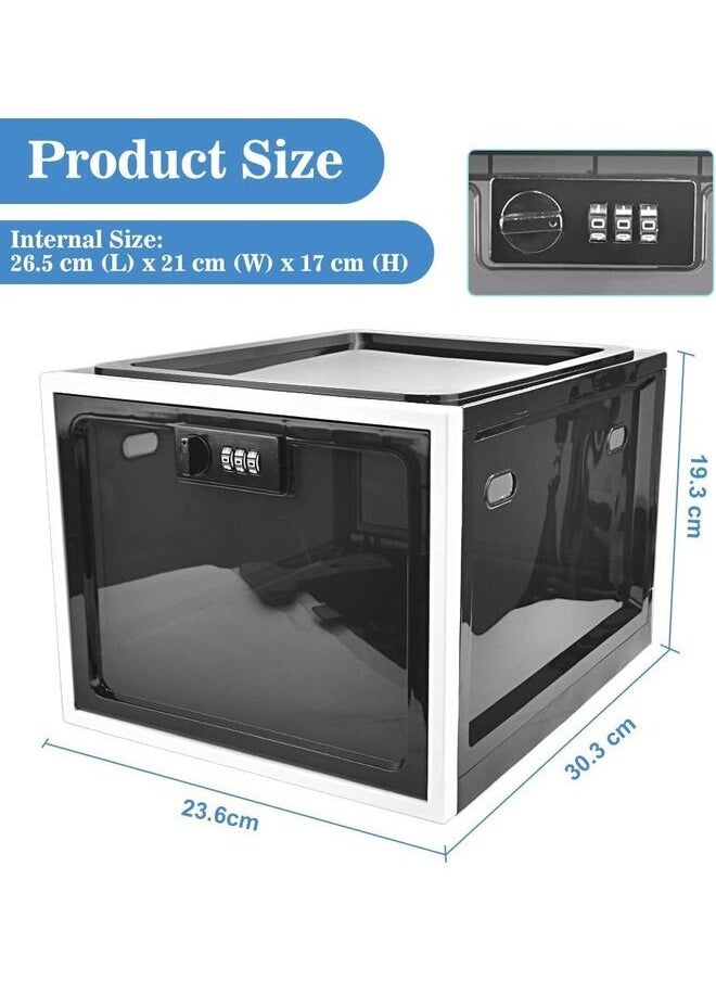Generic - Lockable Boxes Box Lockable Combination Lock Box Lockable Box Plastic Box Lockable Large Code Lock Box for Medicine Food Mobile Phone 30.3 x 23.6 x 19.3 cm - Image 1