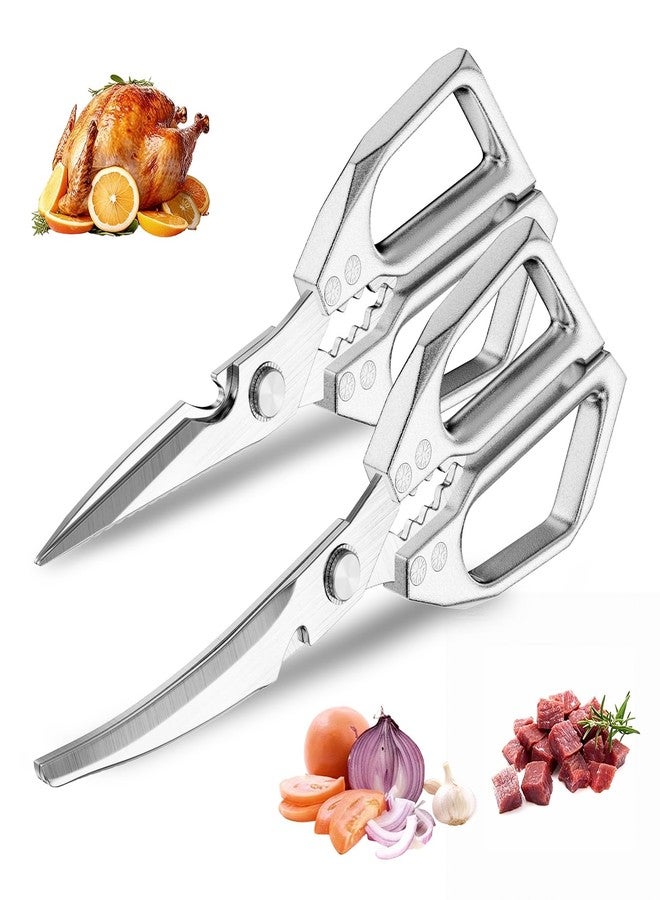 SHAWZK 2-Pack Heavy Duty Stainless Steel Kitchen Scissors-All Purpose Heavy Duty Poultry Shears for Meat,Chicken Bones and Turkey,Dishwasher Safe Sharp Japanese Cooking Shears, Gifts for Women - Image 1