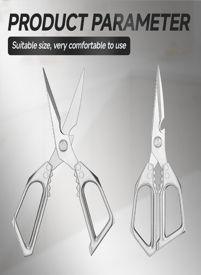 SHAWZK 2-Pack Heavy Duty Stainless Steel Kitchen Scissors-All Purpose Heavy Duty Poultry Shears for Meat,Chicken Bones and Turkey,Dishwasher Safe Sharp Japanese Cooking Shears, Gifts for Women - Image 2