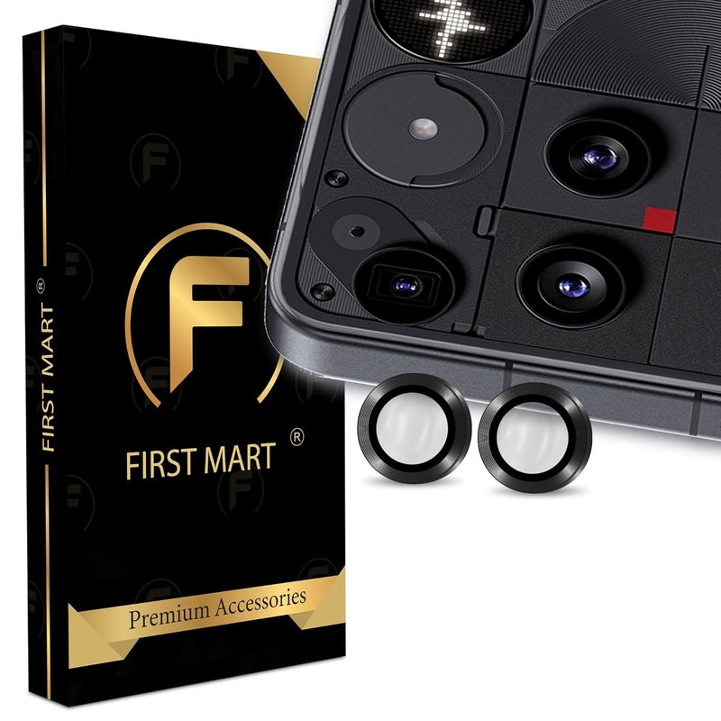 FIRST MART Camera Lens Protectors for Nothing Phone 3 (6.7 Inches) Tough HD Individual Aluminum Alloy Lens Ring Cover, Scratch Resistant, Thin Lens Protection| Black, 1 Pack - Image 1