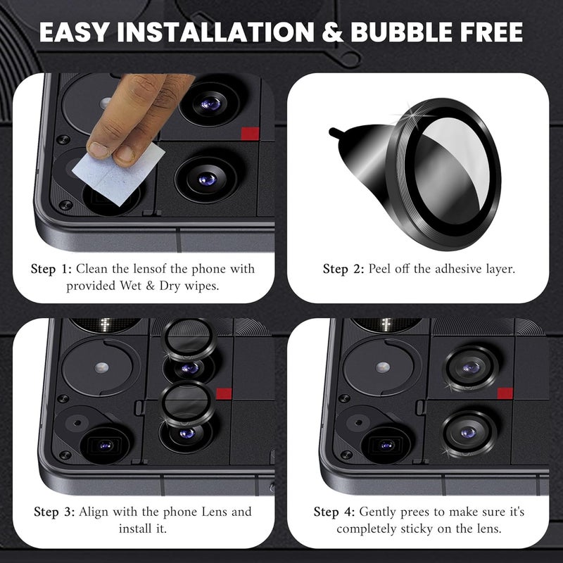 FIRST MART Camera Lens Protectors for Nothing Phone 3 (6.7 Inches) Tough HD Individual Aluminum Alloy Lens Ring Cover, Scratch Resistant, Thin Lens Protection| Black, 1 Pack - Image 2