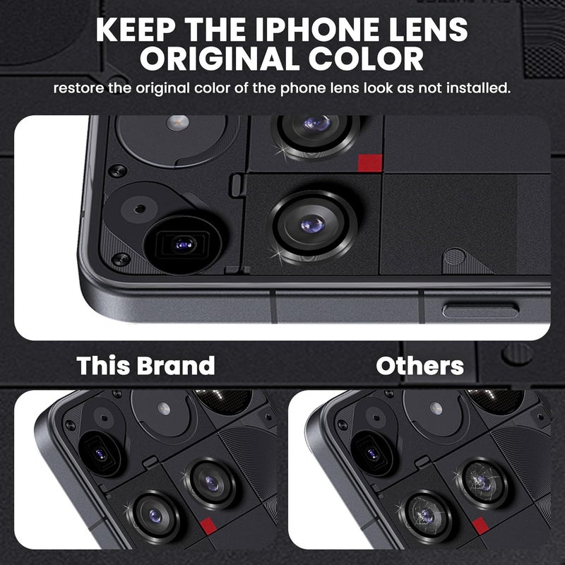 FIRST MART Camera Lens Protectors for Nothing Phone 3 (6.7 Inches) Tough HD Individual Aluminum Alloy Lens Ring Cover, Scratch Resistant, Thin Lens Protection| Black, 1 Pack - Image 3