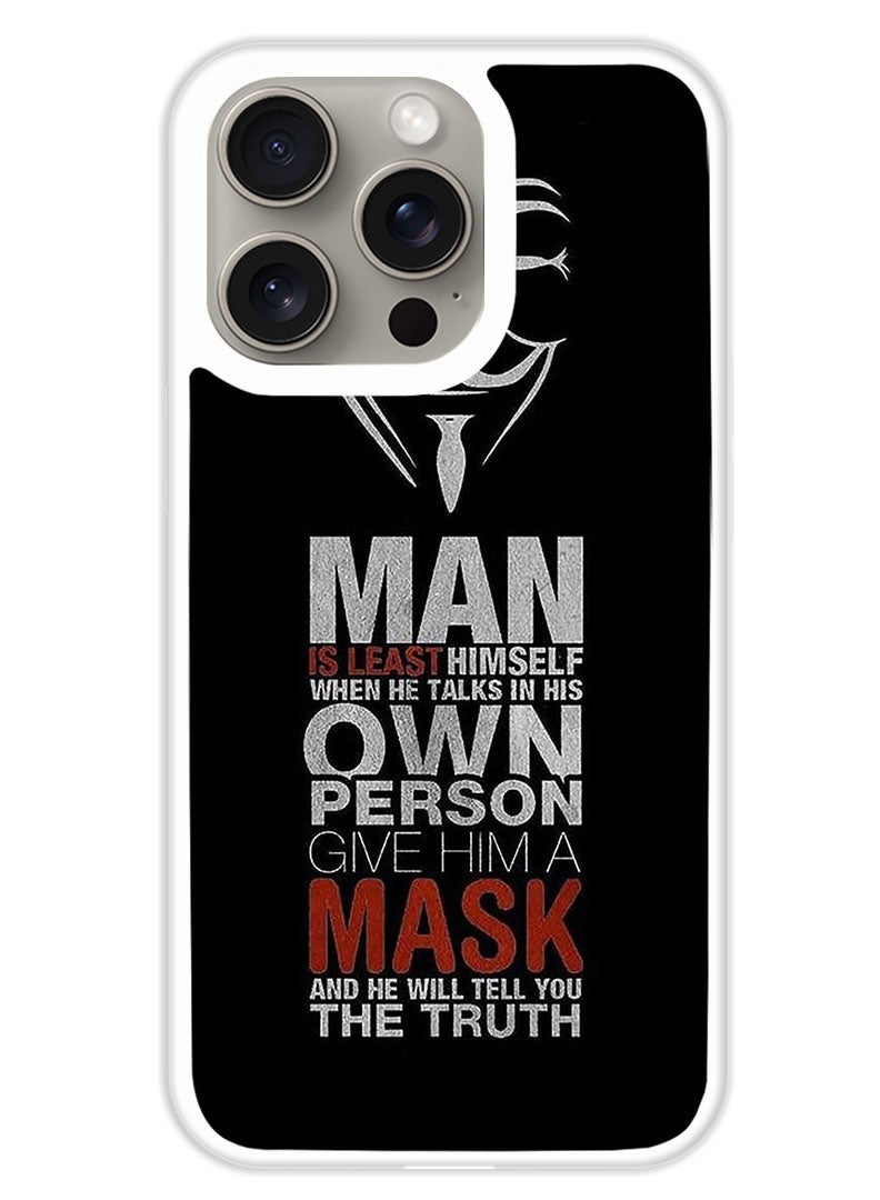 Theodor غطاء حماية لجهاز آبل آيفون 15 برو ماكس (حافة بيضاء) - Image 1