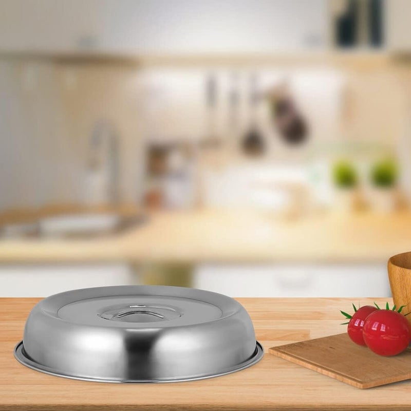 YARNOW 2pcs Stainless Steel Food Cover Basting Cover Melting Dome Griddle Dome Cover Universal Lid for Pots Pans ï¼ˆ 24CM ï¼‰ - Image 2