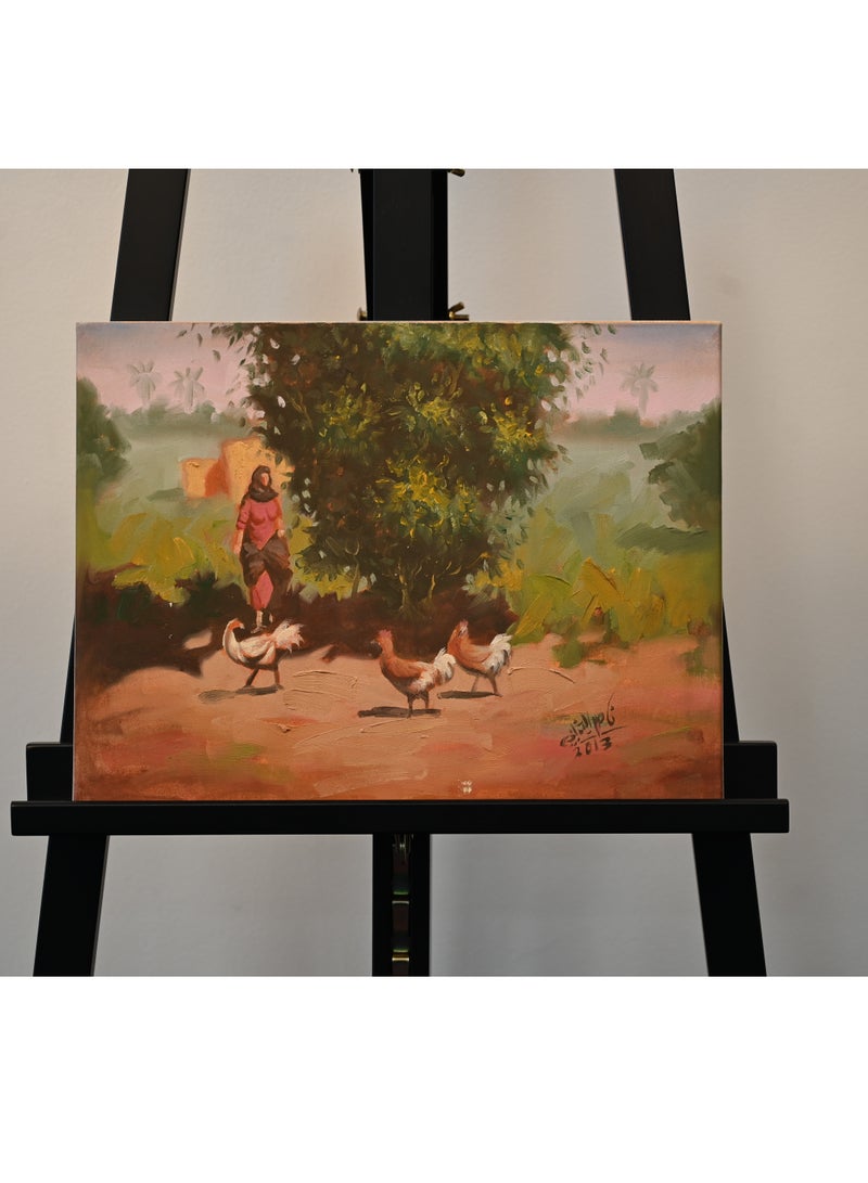 Original art work (30x40) canvas painting wall art  on bedroom, kids room, living room and for all type of interior . hand painting with colour full and 3d texured art work on canvas  - Image 2
