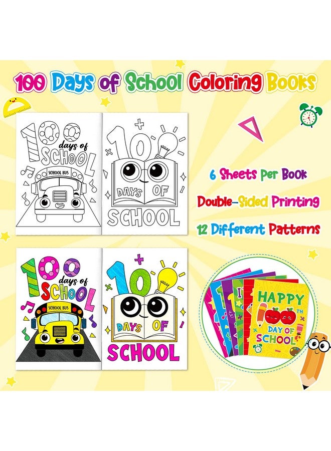 ANGOLIO 24Pcs 100 Days of School Coloring Books Bulk for Kids, Kids DIY Coloring Books 100 Days Celebration Classroom Activity Party Supplies Party Game Prize Goodie Bag Fillers Reading Rewards - Image 3