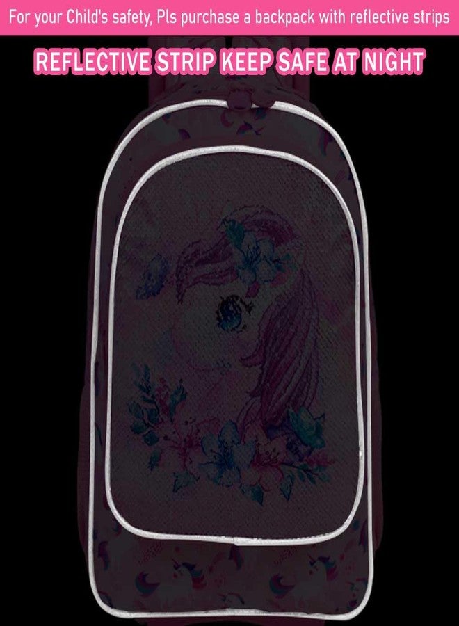 KLFVB Rolling Backpack for Girls, Kids Roller Wheels School Bookbag with Lunch Bag, Wheeled School Bag for Children - Unicorn - Image 3