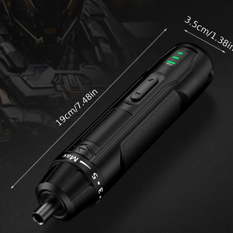 Electric Screwdriver Set 10 Pieces Bits 360 RPM 6 Torque 2000mAh 6N M 3 7V Type C Charging Cable Manual Electric Automatic Portable Power Screwdriver Black - Image 3
