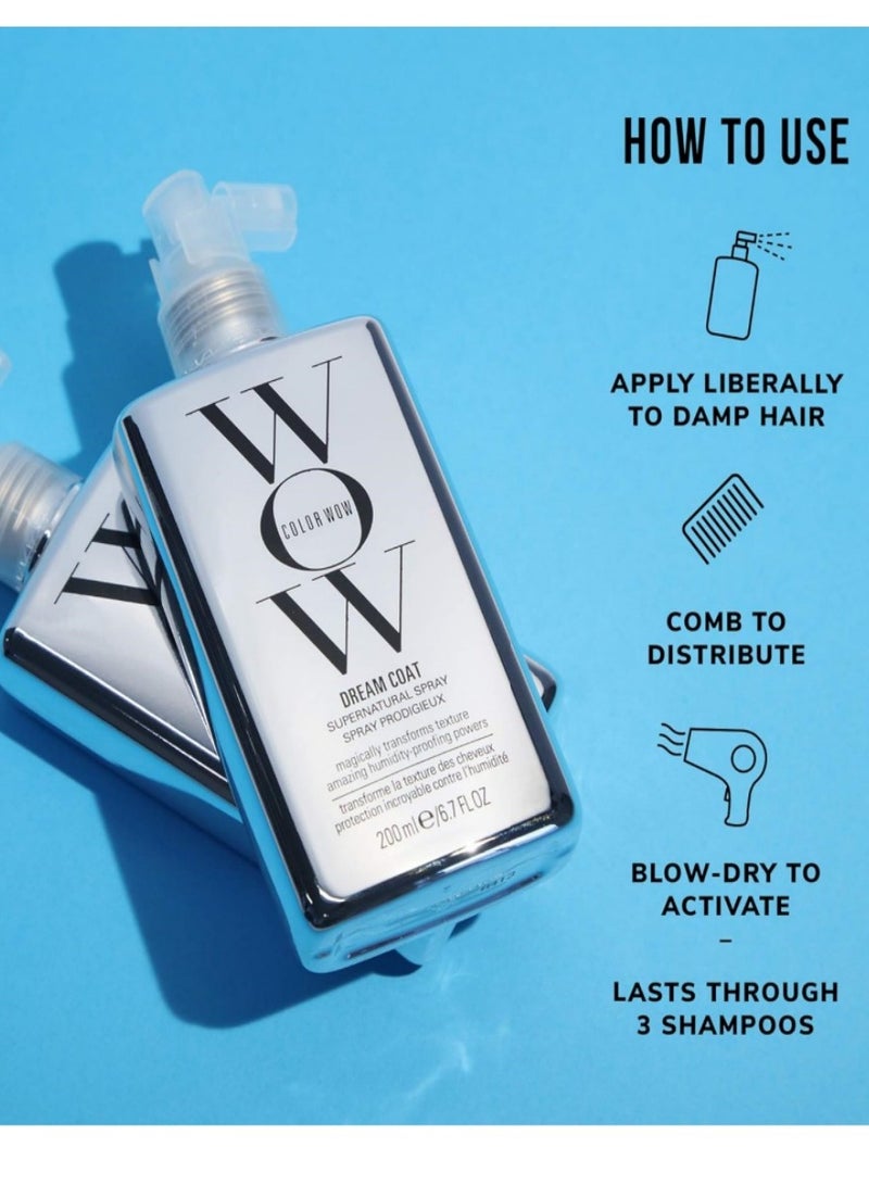 WOW COLOR WOW Dream Coat Supernatural Spray - Keep Your Hair Frizz-Free and Shiny No Matter the Weather with Award-Winning Anti-Frizz Spray - Image 3