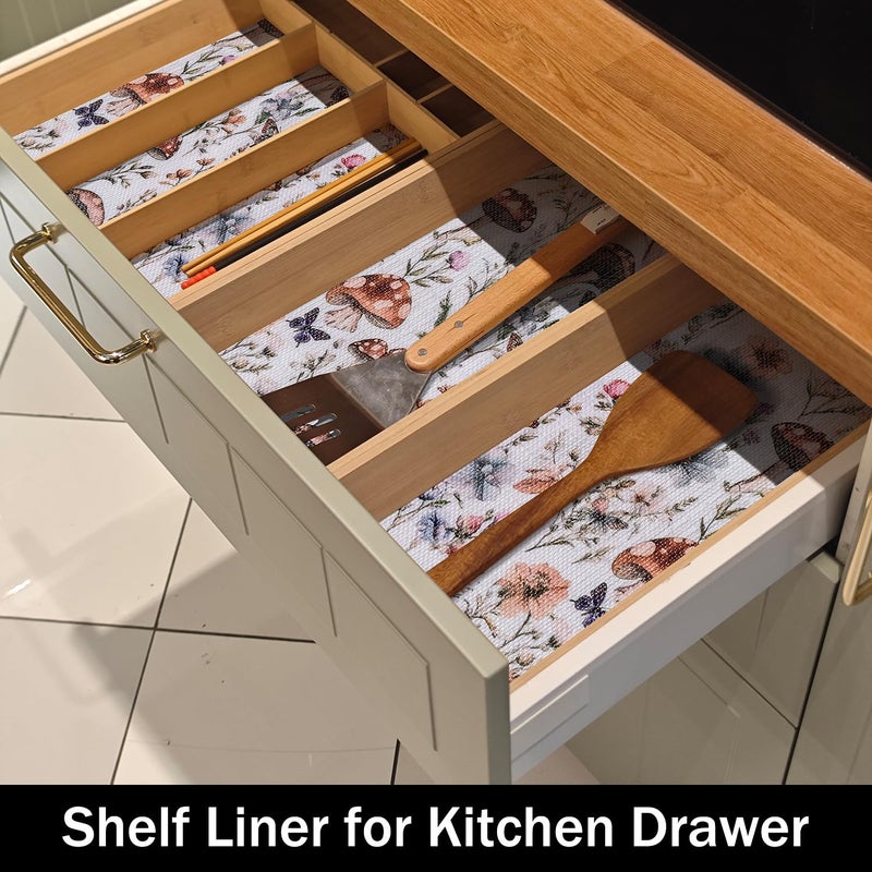 Amiitay Mushroom Shelf Liners Non Adhesive and Strong Non-Slip Shelf and Drawer Liners for Kitchen Cabinet Wire Fridge, Waterproof Shelf Drawer Liner,Easy to Clean,12IN x 10FT - Image 4