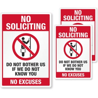 SmartSign No Soliciting Sticker for DoorWindow Do Not Bother Us If We Do Not Know You No Excuses Decal Set Pack of 3 EG Reflective Labels 7Year Life Strong Adhesive Tough Polyester USAMade - pzsku/Z6D3DD2FB5E32DC6FE212Z/45/1749490077/788f17c2-081f-44c9-a516-efa83fec6e79