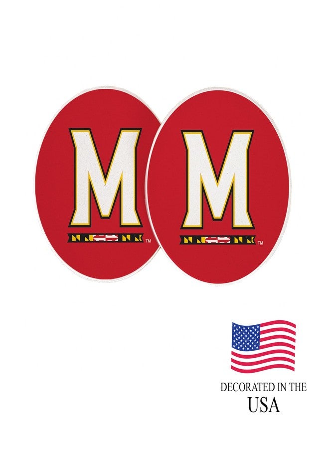 Desert Cactus University of Maryland Car Accessories UMD Terrapins Absorbent Sandstone Cup Coasters Licensed Product Set of 2 (Design A) - Image 4