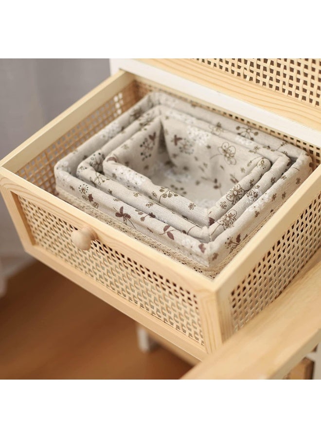 MostNow Macrame Storage Baskets Set of 3 Boho Decor Baskets for Organizing Decorative Paper Rope Woven Storage Basket with Liner Rectangular Empty Gift Basket Countertop Shelves Organizer - Image 5