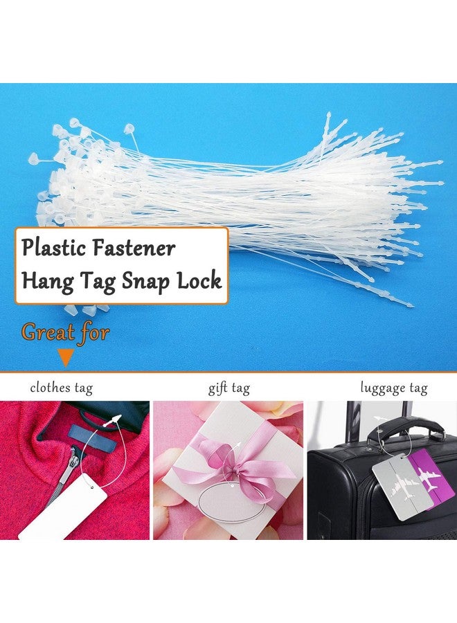 Oubaka 5000Pcs Plastic Fastener Hang Tag Snap Lock,7" White Security Loop Plastic Tag Fastener Snap Lock Tags For Hang Tags, Price Tags Or Clothing Tags Accessory - Image 2